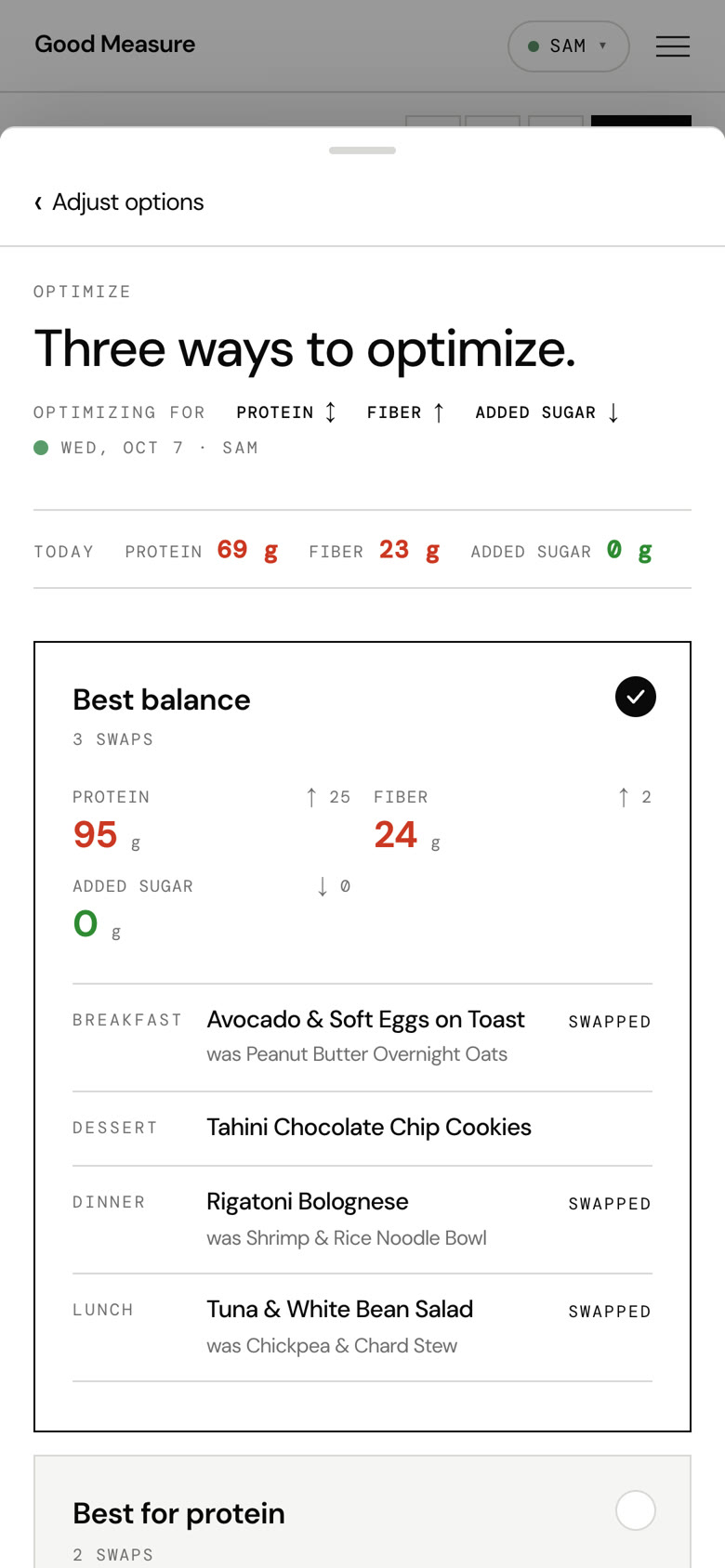 Three ways to optimize the day, side by side
